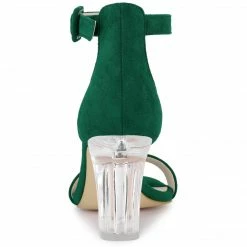 Allegra K Shoes Women's Ankle Strap Clear Heel Chunky Heels Sandals 31 Allegra K Shoes Women's Ankle Strap Clear Heel Chunky Heels Sandals