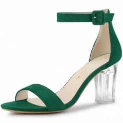 Allegra K Shoes Women's Ankle Strap Clear Heel Chunky Heels Sandals 28 Allegra K Shoes Women's Ankle Strap Clear Heel Chunky Heels Sandals