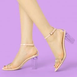 Allegra K Women's Clear Block Heel Ankle Strap Heeled Sandals Shoes 23 Allegra K Women's Clear Block Heel Ankle Strap Heeled Sandals Shoes