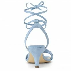 Allegra K Women's Open Toe Lace Up Stiletto Heels Sandals