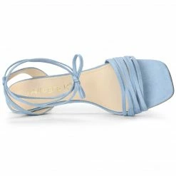 Allegra K Women's Open Toe Lace Up Stiletto Heels Sandals