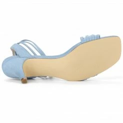 Allegra K Women's Open Toe Lace Up Stiletto Heels Sandals