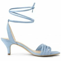 Allegra K Women's Open Toe Lace Up Stiletto Heels Sandals