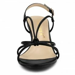 Allegra K Shoes Women's Strappy Slingback Kitten Heels Sandals