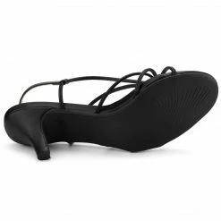 Allegra K Shoes Women's Strappy Slingback Kitten Heels Sandals