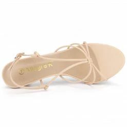 Allegra K Shoes Women's Strappy Slingback Kitten Heels Sandals