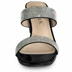 Allegra K Shoes Women's Rhinestone Square Toe Chunky Heel Slides Sandals 20 Allegra K Shoes Women's Rhinestone Square Toe Chunky Heel Slides Sandals