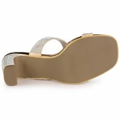 Allegra K Shoes Women's Rhinestone Square Toe Chunky Heel Slides Sandals 30 Allegra K Shoes Women's Rhinestone Square Toe Chunky Heel Slides Sandals