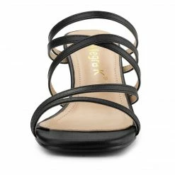Allegra K Women's Slip-On Crisscross Strap Block Heels Sandals Shoes