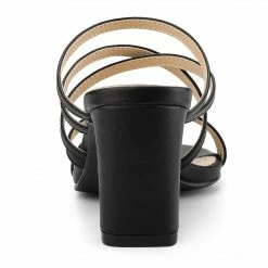 Allegra K Women's Slip-On Crisscross Strap Block Heels Sandals Shoes