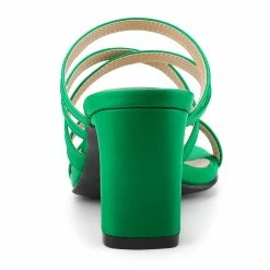 Allegra K Women's Slip-On Crisscross Strap Block Heels Sandals Shoes