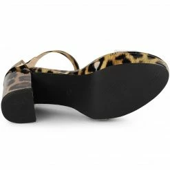 Allegra K Women's Printed Clear Platform Chunky Heel Sandals