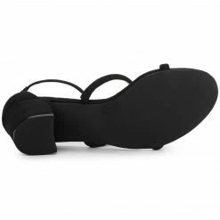 Allegra K Women's Open Toe Strappy Chunky Heels Sandals Shoes