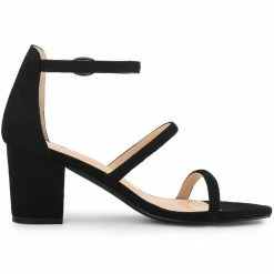 Allegra K Women's Open Toe Strappy Chunky Heels Sandals Shoes