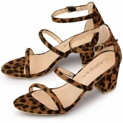 Allegra K Women's Open Toe Strappy Chunky Heels Sandals Shoes