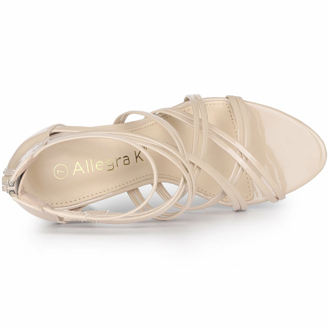 Allegra K Women's Open Toe Strappy Stiletto Heel Lace Up Sandals Shoes 7 Allegra K Women's Open Toe Strappy Stiletto Heel Lace Up Sandals Shoes