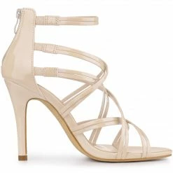 Allegra K Women's Open Toe Strappy Stiletto Heel Lace Up Sandals Shoes 15 Allegra K Women's Open Toe Strappy Stiletto Heel Lace Up Sandals Shoes