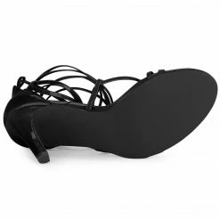 Allegra K Women's Strappy Straps Lace Up Stiletto Heel Sandals