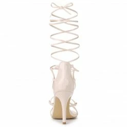 Allegra K Women's Strappy Straps Lace Up Stiletto Heel Sandals