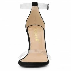 Allegra K Shoes Women's Open Toe Clear Ankle Strap Stiletto Heel Sandals 20 Allegra K Shoes Women's Open Toe Clear Ankle Strap Stiletto Heel Sandals