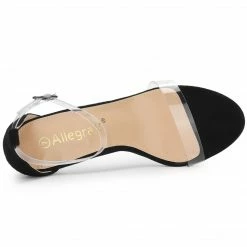 Allegra K Shoes Women's Open Toe Clear Ankle Strap Stiletto Heel Sandals 22 Allegra K Shoes Women's Open Toe Clear Ankle Strap Stiletto Heel Sandals