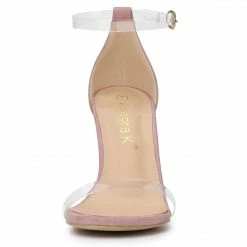 Allegra K Shoes Women's Open Toe Clear Ankle Strap Stiletto Heel Sandals 27 Allegra K Shoes Women's Open Toe Clear Ankle Strap Stiletto Heel Sandals