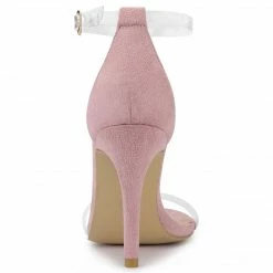 Allegra K Shoes Women's Open Toe Clear Ankle Strap Stiletto Heel Sandals 28 Allegra K Shoes Women's Open Toe Clear Ankle Strap Stiletto Heel Sandals