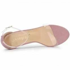 Allegra K Shoes Women's Open Toe Clear Ankle Strap Stiletto Heel Sandals 29 Allegra K Shoes Women's Open Toe Clear Ankle Strap Stiletto Heel Sandals