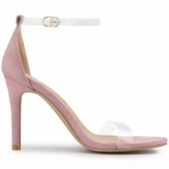 Allegra K Shoes Women's Open Toe Clear Ankle Strap Stiletto Heel Sandals 31 Allegra K Shoes Women's Open Toe Clear Ankle Strap Stiletto Heel Sandals