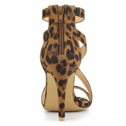 Allegra K Women's Zipper Ankle Strap Stiletto Heel Sandals 34 Allegra K Women's Zipper Ankle Strap Stiletto Heel Sandals