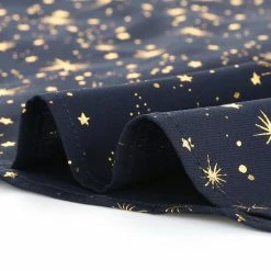 Allegra K Women's Stand Collar Long Sleeve Metallic Dots Stars Blouse Top