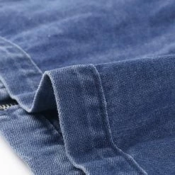 Allegra K Women's Plus Size Jacket Contrast Color Stand Collar Zip Closure Pockets Denim Jackets