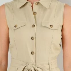 Allegra K Women's Sleeveless Jumpsuit Wide Legs Cotton Tie Button Up Work Jumpsuit 21 Allegra K Women's Sleeveless Jumpsuit Wide Legs Cotton Tie Button Up Work Jumpsuit