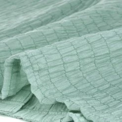 Allegra K Women's Camp Collar Button Front Textured Short Bubble Sleeve Shirt