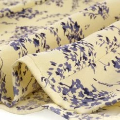 Allegra K Women's Floral Printed Ruffle Tie Neck Long Sleeve Shirt