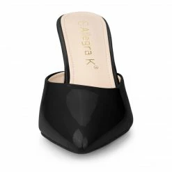 Allegra K Shoes Women's Pointed Toe Stiletto Heels Slide Mules