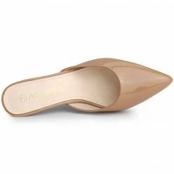 Allegra K Shoes Women's Pointed Toe Stiletto Heels Slide Mules