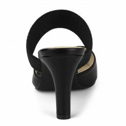 Allegra K Women's Pointed Toe Elastic Strap Stiletto Heels Mules