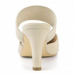 Allegra K Women's Pointed Toe Elastic Strap Stiletto Heels Mules