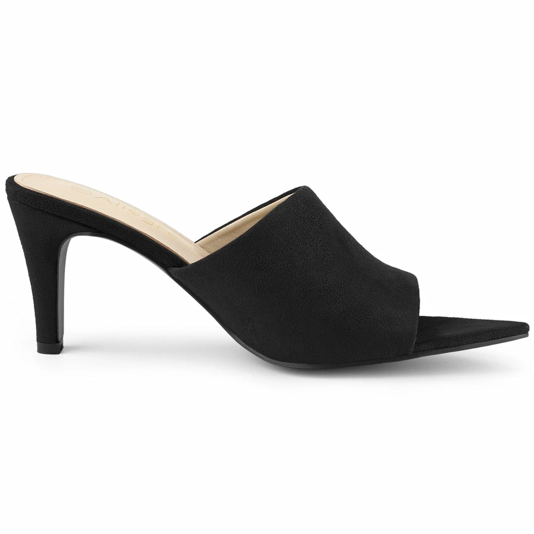 Allegra K Shoes Women's Pointed Toe Stiletto Heels Slide Mules Sandals 9 Allegra K Shoes Women's Pointed Toe Stiletto Heels Slide Mules Sandals