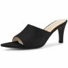 Allegra K Shoes Women's Pointed Toe Stiletto Heels Slide Mules Sandals