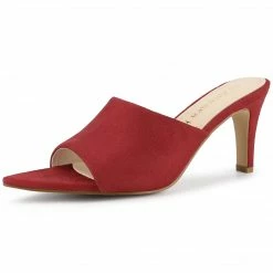 Allegra K Shoes Women's Pointed Toe Stiletto Heels Slide Mules Sandals 23 Allegra K Shoes Women's Pointed Toe Stiletto Heels Slide Mules Sandals
