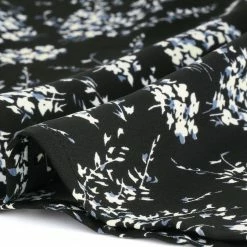 Allegra K Women's Ruffled Tie-Neck Layered Ruffle Elbow Sleeve Casual Floral Blouse