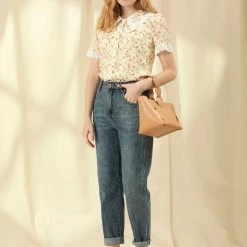 Allegra K Women's Peter Pan Collar Lace Embroidered Casual Floral Shirt Blouse 52 Allegra K Women's Peter Pan Collar Lace Embroidered Casual Floral Shirt Blouse