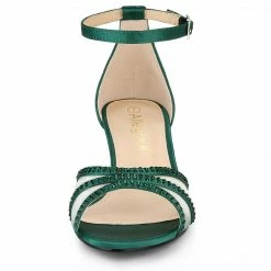 Allegra K Women's Rhinestone Mesh Kitten Heels Sandals 24 Allegra K Women's Rhinestone Mesh Kitten Heels Sandals