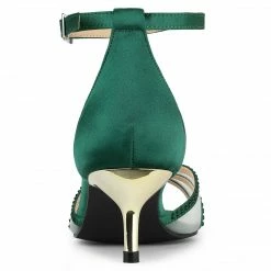 Allegra K Women's Rhinestone Mesh Kitten Heels Sandals 25 Allegra K Women's Rhinestone Mesh Kitten Heels Sandals