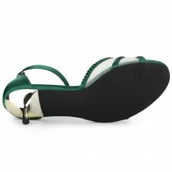 Allegra K Women's Rhinestone Mesh Kitten Heels Sandals 27 Allegra K Women's Rhinestone Mesh Kitten Heels Sandals