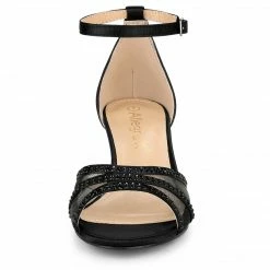 Allegra K Women's Rhinestone Mesh Kitten Heels Sandals 18 Allegra K Women's Rhinestone Mesh Kitten Heels Sandals