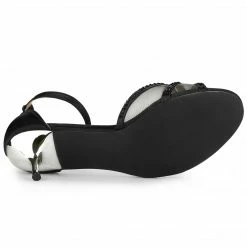 Allegra K Women's Rhinestone Mesh Kitten Heels Sandals 21 Allegra K Women's Rhinestone Mesh Kitten Heels Sandals