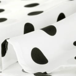 Allegra K Women's Work Office Tie Waist Puff Short Sleeve Dots Print Dress